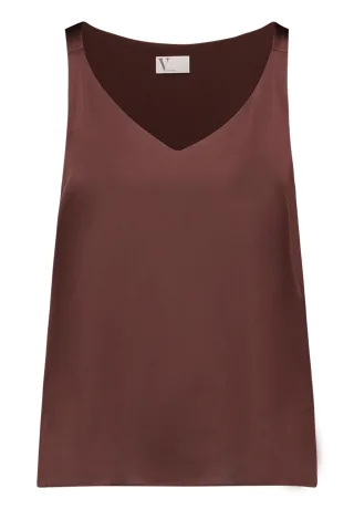 V by Vera Mont - Satin-Bluse rostbraun - Gr. - 34