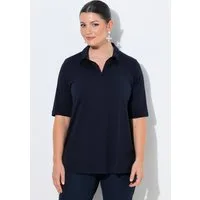 Ulla Popken Poloshirt Poloshirt A-Linie Halbarm Pima Cotton