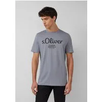 s.Oliver Kurzarmshirt T-Shirt Baumwoll-T-Shirt mit Logo-Print