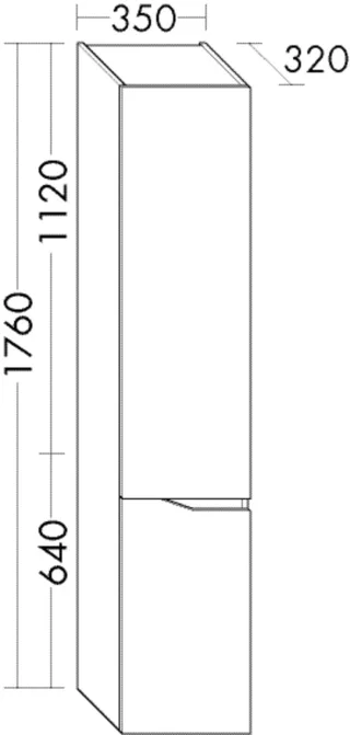 Burgbad Hochschrank Sinea 3.0 MATT 1760x350x340 Anthrazit Solid Matt, HSZW035LF6900 HSZW035LF6900
