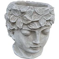 Aspinaworld Gartenfigur Kopf Pflanzfigur 16 cm – für Pflanzschale