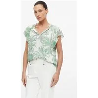 s.Oliver Kurzarmbluse Bluse Viskose-Bluse mit Smok-Details