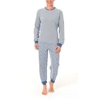 Normann Pyjama Damen Pflegeoverall langarm mit Reißverschluss am Rücken und am Bein