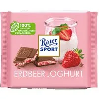 Ritter SPORT Schokolade, Ritter Sport Erdbeer Joghurt mit Reis Grisps Erdbeer Stückchen 100g