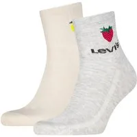 Levi's® Kurzsocken LEVIS HIGH MID CUT FRUIT GRAPHIC (2 Paar) Cotton-Mix, Fruit-Design, elastisch, weiche, bequeme Sohle