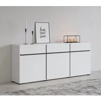 OTTO home Sideboard Cross,Breite 180 cm, moderne grifflose Kommode,3 Türen/3 Schubkästen, Schubladenschrank mit viel Stauraum, Einlegeböden verstellbar