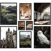 ARTFAVES Bilder-Collage Poster Set Potterhead I mehrteilige Bilderwand I Wandbilder Potter, (Wandbilder modern, 8 St)