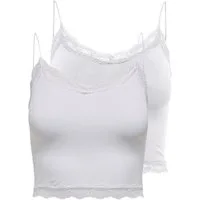 ONLY Trägertop ONLVICKY LACE SEAML 2-PACK CROPPED TOP (Packung, 2-tlg)