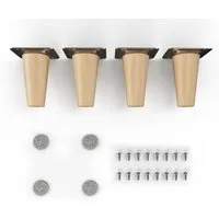 sossai® Möbelfuß Holzfüße Rund gerade Ausführung Öl-Finish / Natur, (4-St), 8cm - 71cm
