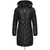Marikoo Wintermantel Armasa modischer Damen Winter Steppmantel mit Kapuze