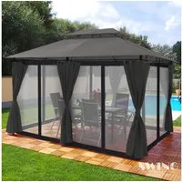 Swing&Harmonie Pavillon LED - Pavillon 3x4m Minzo Garten Pavillion, Solar Pavilion Gartenzelt Designer Pavilon