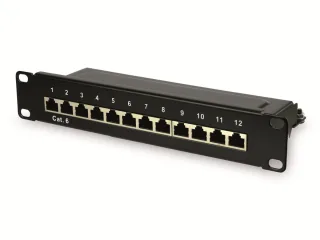 RED4POWER CAT.6 Patchpanel R4-N105S, 12-fach, 10", schwarz