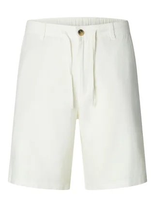 SELECTED MEN - SLMREGULAR-BRODY LINEN BLD SHORTS NOOS Cloud Dancer - Gr. - L