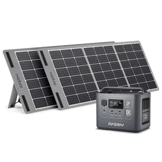 [EU Direct] Aferiy P010 800W 512Wh LiFePO4 Portable Power Station +2* S100 100W Solar Panel, UPS Pure Sine Wave Camping