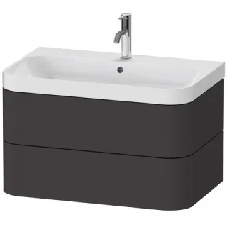 Duravit Happy D.2 Plus c-shaped Set wandhängend Graphit Supermatt 775x490x480 mm - HP4347O8080 HP4347O8080