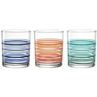 montana-Glas Becher :new stripes 3er Set, 240 ml, 3-tlg., Kalk-Natron-Glas
