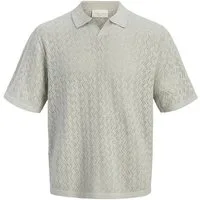 Jack & Jones Polokragenpullover JORTYLER KNIT SS SPLIT NECK POLO SN Baumwollmischung, regular fit
