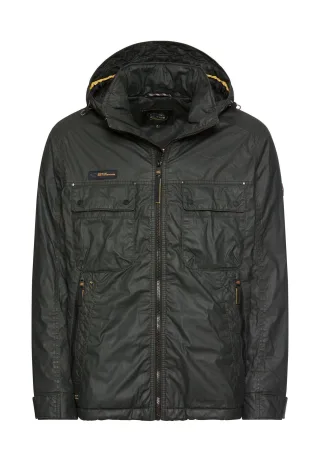 camel active - Multipocket Jacke aus gewachster Baumwolle dark olive green - Gr. - L