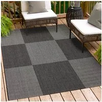 Andiamo Teppich ARIZONA1, rechteckig, Höhe: 5 mm, Flachgewebe, kariertes Muster, In- und Outdoor geeignet, wetterfest