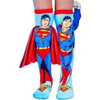 Heinrich Bauer Socken Superman Socken Blau Rot mit 3D-Umhang & Arm