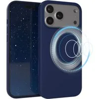 EAZY CASE Handyhülle für Apple iPhone 17 Pro Max Hülle Silikon 6,9 Zoll, Bumper Case MagSafe Matt Slimcover Silikonschutzhülle elastisch Blau