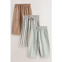 Next Jogginghose Strukturierte Jogginghose, weites Bein, 3er-Pack (3-tlg)