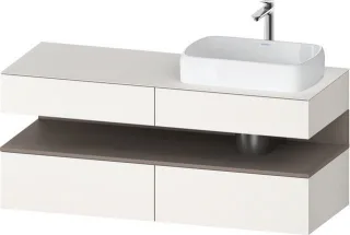 Duravit Qatego Konsolenwaschtischunterbau wandhängend Weiß Supermatt 1400x550x600 mm - QA47660438400 QA4766043840000