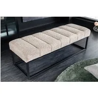 riess-ambiente Sitzbank PETIT BEAUTÉ 110cm champagner greige / schwarz (Einzelartikel, 1-St), Flur · Bouclé · Metall · Schlafzimmer · Design