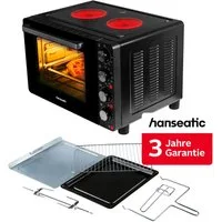 Hanseatic Multiofen HMO287BKB mit 2 Glaskeramik-Kochfeldern, inkl. 3 Jahre Herstellergarantie