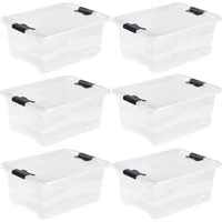 keeeper Aufbewahrungsbox Cornelia, 6er Set, 12 L, 39,5 x 29,5 x 17,5 cm (Set, 6 St), durch Clips verschließbar, Griffe am Boden