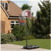 SPORTNOW Basketballständer 179-209 cm höhenverstellbar mit Rollen, Basketballanlage Standfuß (Basketballanlage, 1-St., Basketballkorb), Outdoor, Stahl, Mehrfarbig