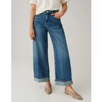 OPUS Weite Jeans Miva valentine aus Dry Indigo® Mid Rise weiter, gerader Beinverlauf, fester Griff, formstabil, 5-Pocket