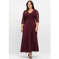 Sheego Etuikleid Abendkleid 3/4-Arm mit Oberteil aus floraler Spitze