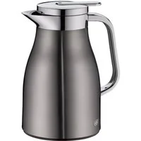 Alfi Isolierkanne SKYLINE, mit Hartglaseinsatz und ergonomischem Griff, 0,65 l, (1-St), 12h heiß & 24h kalt, Drehverschluss mit bequemem Druckknopf