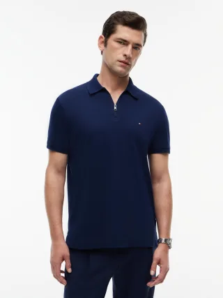 INTERLOCK ZIP REG POLO Carbon Navy - Gr. - L