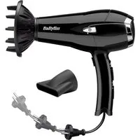 BaByliss Haartrockner BaByliss CordKeeper 2000 Haartrockner mit Kabeleinzugsfunktion, D374DE, 2000 W, 2000 W Föhn mit Ionen-Technologie, Diffusor, Zentrierdüse & 3 Stufen