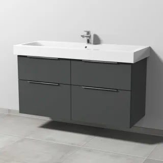 Sanipa 3way Waschtischunterbau zu Geberit iCon Waschtisch mit 4 Auszügen, Anthrazit-Matt UM65522
