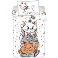 Aristocats Bettwäsche - Set für Kinderbett 100x135 cm + 40x60 cm aus 100% Baumwolle, Baumwolle, mit Reißverschluss