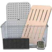 Coumo Humidor Große Profi Humidor Box Transparent, Digitales Hygrometer TFA