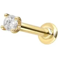 PIERCINGLINE Piercing-Set 14 Karat Gold Labret mit Innengewinde MOISSANIT (Labrets, 1-tlg)