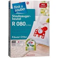 flink & sauber Staubsaugerbeutel R 080, passend für Miele, Hoover, 4 St., 4-lagiges Vlies, geruchsneutralisierend