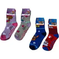 PAW PATROL Haussocken PAW PATROL Rutschfeste Socken Jungen + Mädchen Hausschuhe rutschfeste Sohle Noppensocken Gr. 23 24 25 26 27 28 29 30 31 32 33 34 Kindersocken