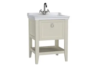 VitrA Valarte Set 65 cm Möbelwaschtisch + Waschtischunterschrank 1 Vollauszug Elfenbein Matt,62179 62179