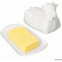 MamboCat Butterdose Porzellan Butterdose weiß in Kuhform - 24302175, Porzellan