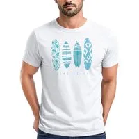 Neverless Print-Shirt Herren T-Shirt Surfing Fashion Aufdruck Long Beach Surfboard Sommer mit Print