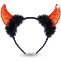 Kostümheld® Teufel-Kostüm Teufelsohren Teufelshörner Teufel - Halloween Kostüm Damen, Flexibles Band / Realistisches Design