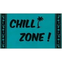 Delindo Lifestyle Strandtuch Tropical CHILLZONE, XXL Strandlaken aus 100% ägyptischer Baumwolle, (1-St), Jacquard-gewebtes Motiv