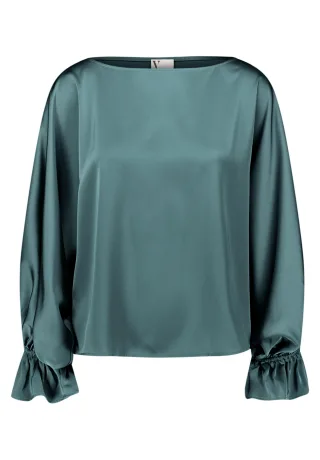 V by Vera Mont - Satin-Bluse Cloudy Sky - Gr. - 34
