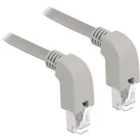 Patchkabel RJ45 Cat.6a S/FTP grau, 50cm, gewinkelte Stecker 2x unten