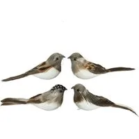 Decoris season decorations Tierfigur, Vögel mit Federn auf Clip 11x4x4cm 2er Set sortiert